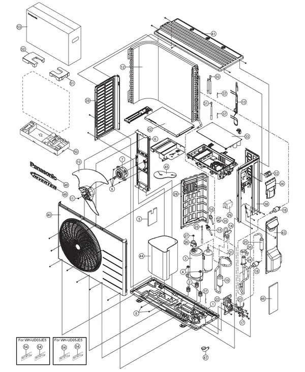 Exploded view Panasonic WH-UD03JE5: Buitenunit