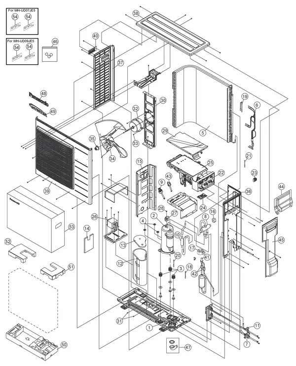 Exploded view Panasonic WH-UD07JE5: Buitenunit