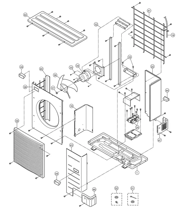 Exploded view Panasonic WH-UD09HE5-1: Buitenunit
