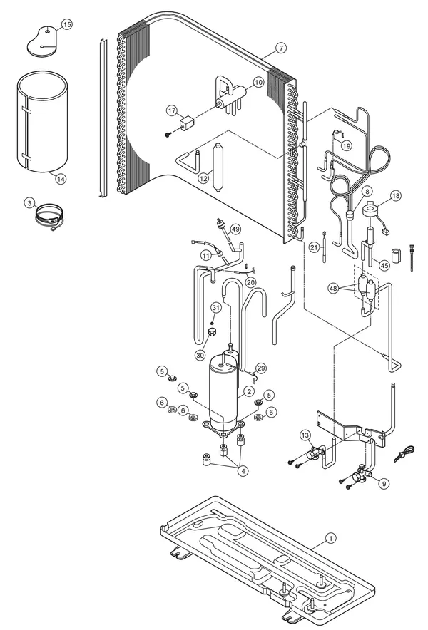 Exploded view Panasonic WH-UD09HE5-1: Buitenunit