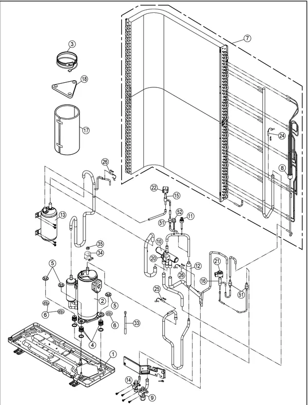 Exploded view Panasonic WH-UD09HE8: Buitenunit