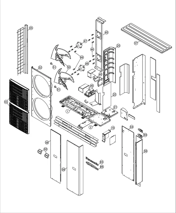 Exploded view Panasonic WH-UQ12HE8: Buitenunit