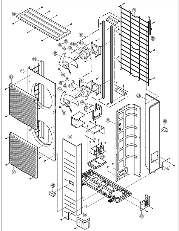 Exploded view Panasonic WH-UX09HE8: Buitenunit