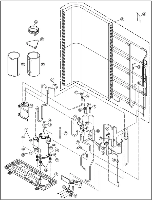Exploded view Panasonic WH-UX12HE8: Buitenunit