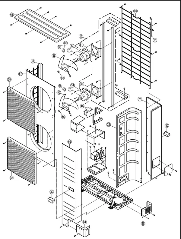 Exploded view Panasonic WH-UX16HE8: Buitenunit