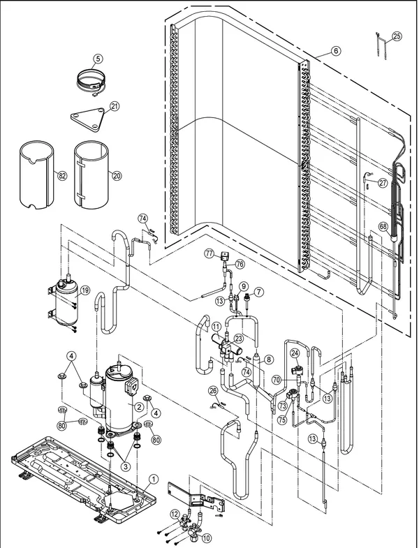 Exploded view Panasonic WH-UX16HE8: Buitenunit