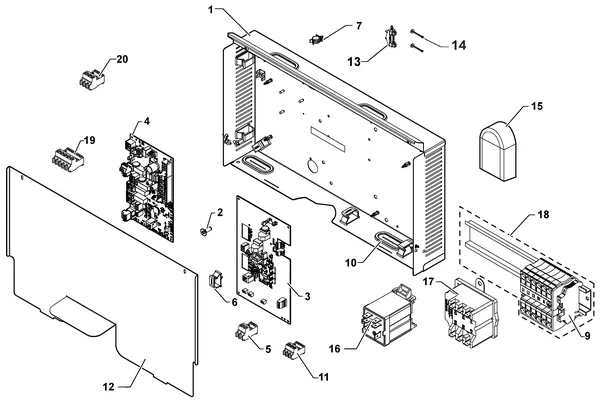 Exploded view Remeha WPR-2/E V200 4-8kW: Bedieningspaneel
