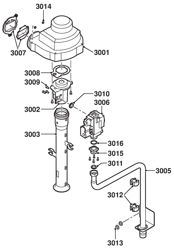Exploded view Remeha Quinta Pro 90 Solo: Gas ventilator