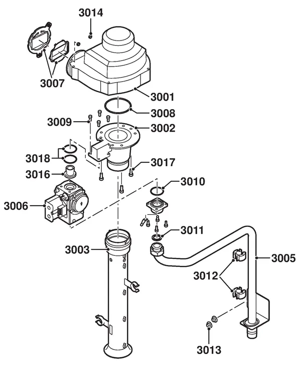 Exploded view Remeha Quinta Pro 115 Solo: Gas ventilator