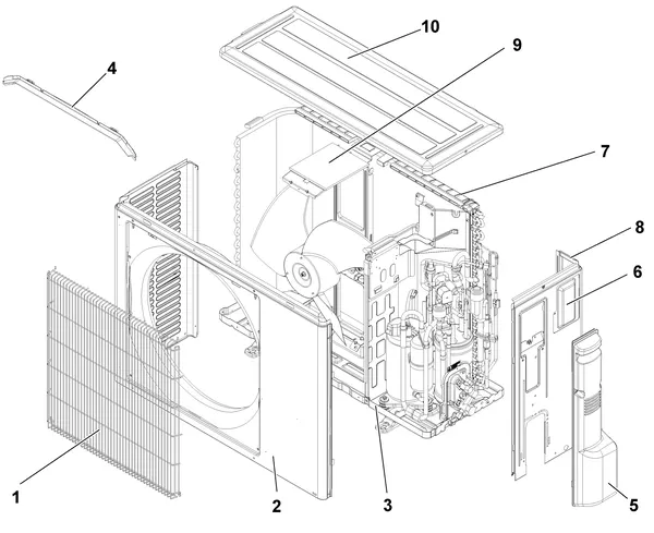 Exploded view Remeha Buitenunit AWHP 6 MR-3: Buitenunit