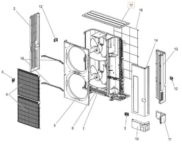 Exploded view Remeha Buitenunit AWHP 22-27 TR-2: Buitenunit