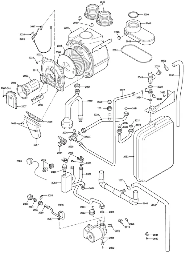 Exploded view Remeha Aquanta | vanaf serienr. 0614401329300: Wisselaar