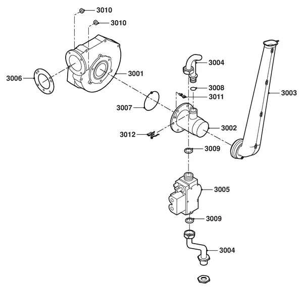 Exploded view Remeha Avanta | tot en met serienr. 0615901370720: Gas ventilator