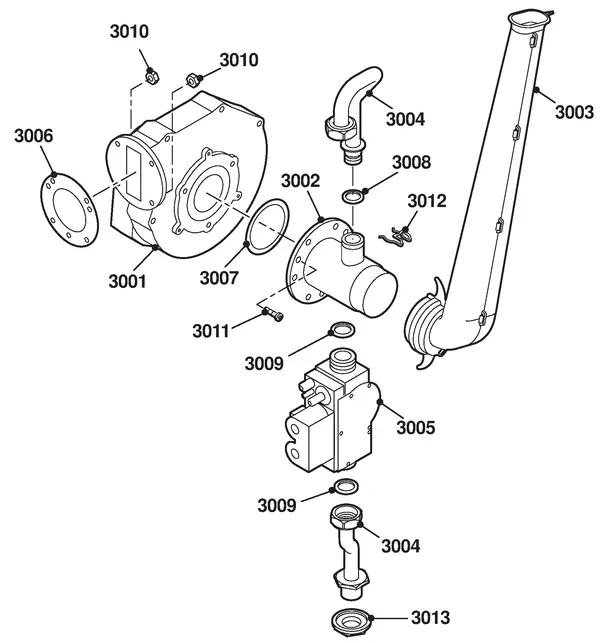 Exploded view Remeha Avanta 24C Combi CW3: Gas ventilator