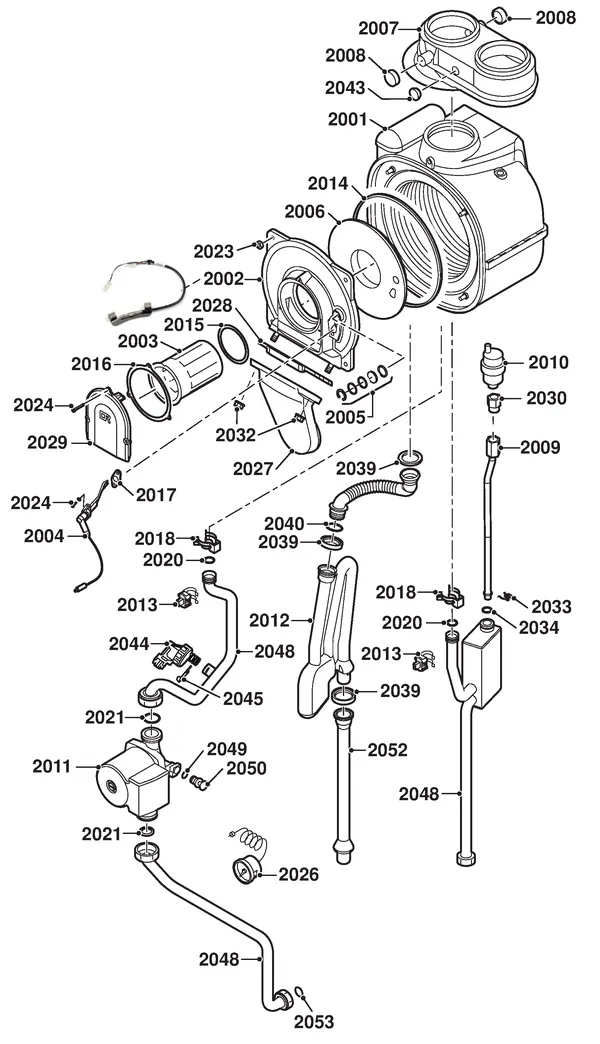 Exploded view Remeha Avanta CW6: Binnenwerk