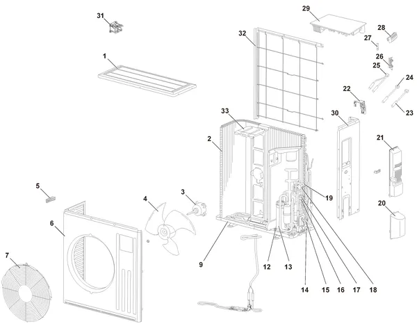 Exploded view Remeha Buitenunit AWHP 4,5 MR: Buitenunit