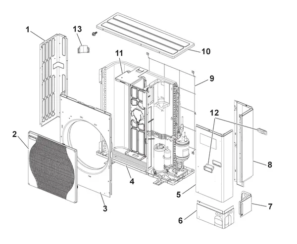 Exploded view Remeha Buitenunit AWHP 8 MR-2 R3: Groep