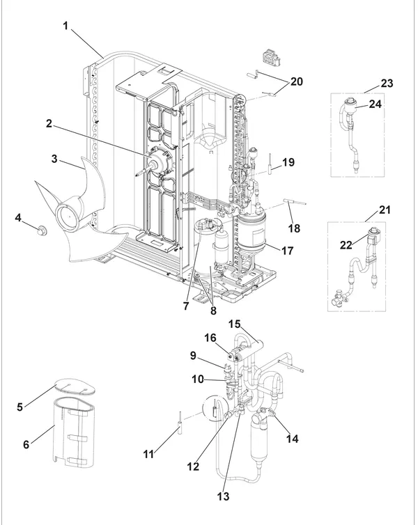 Exploded view Remeha Buitenunit AWHP 8 MR-2 R3: Groep