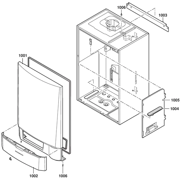 Exploded view Remeha Calenta 25L Combi CW6: Mantel