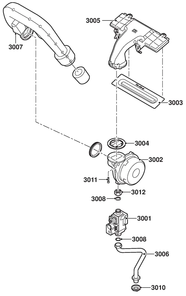 Exploded view Remeha Calenta 40C Combi CW5: Gas ventilator