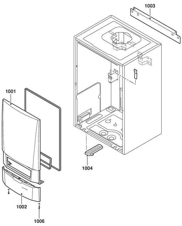 Exploded view Remeha Calenta 40C Combi CW5: Mantel