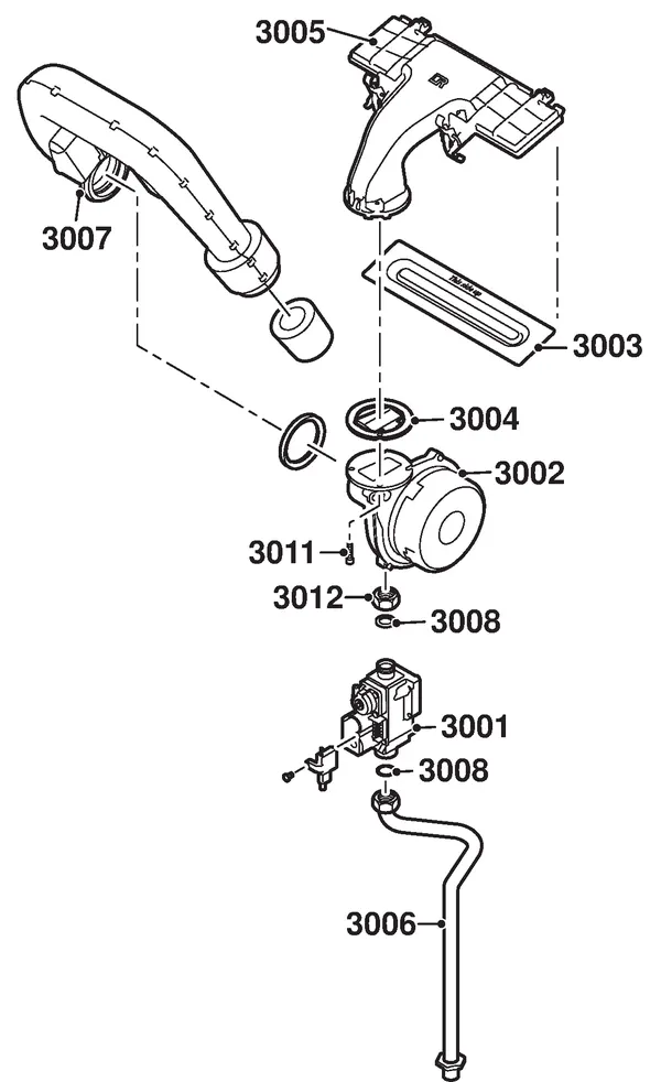 Exploded view Remeha Calenta 40L Combi CW6: Gas ventilator