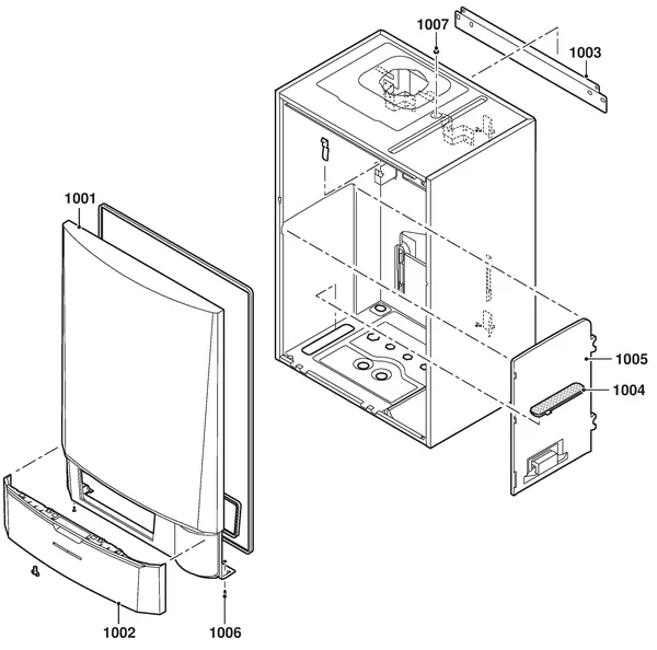 Exploded view Remeha Calenta 40L Combi CW6: Mantel