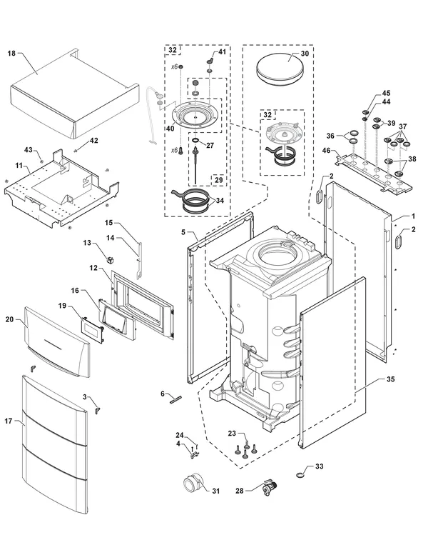 Exploded view Remeha Eria Tower Ace: Behuizing