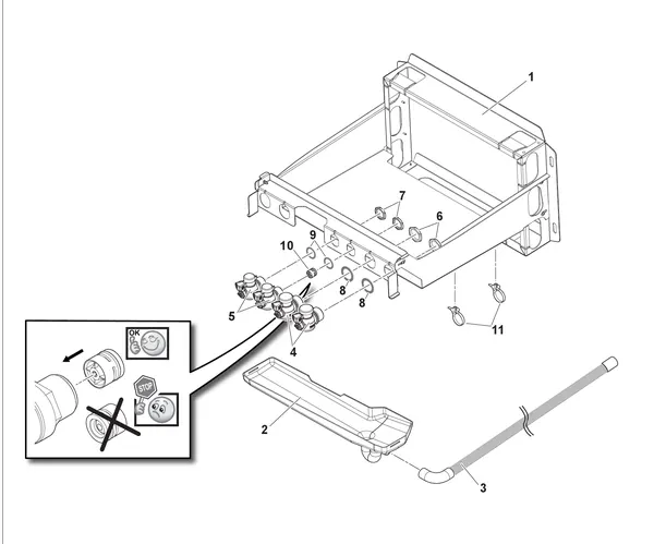Exploded view Remeha Eria Tower Ace S: Montageframe
