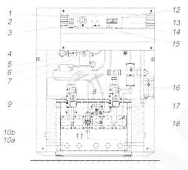 Exploded view Remeha Gas 1020: Totaaloverzicht 10 leden