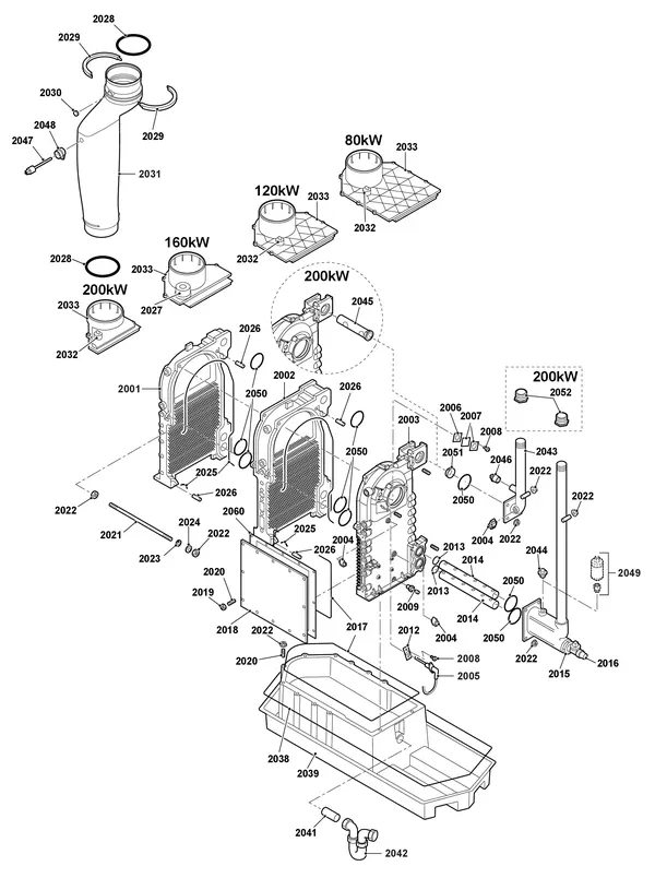Exploded view Remeha Gas 210 Ace: Binnenwerk