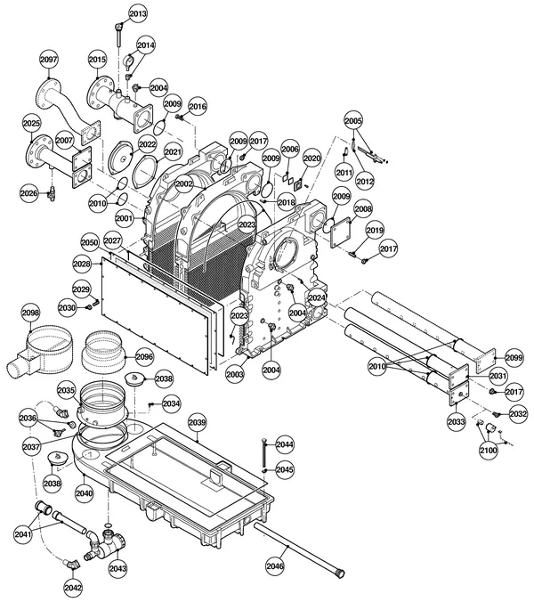 Exploded view Remeha Gas 310 Eco (5-9 leden): Binnenwerk