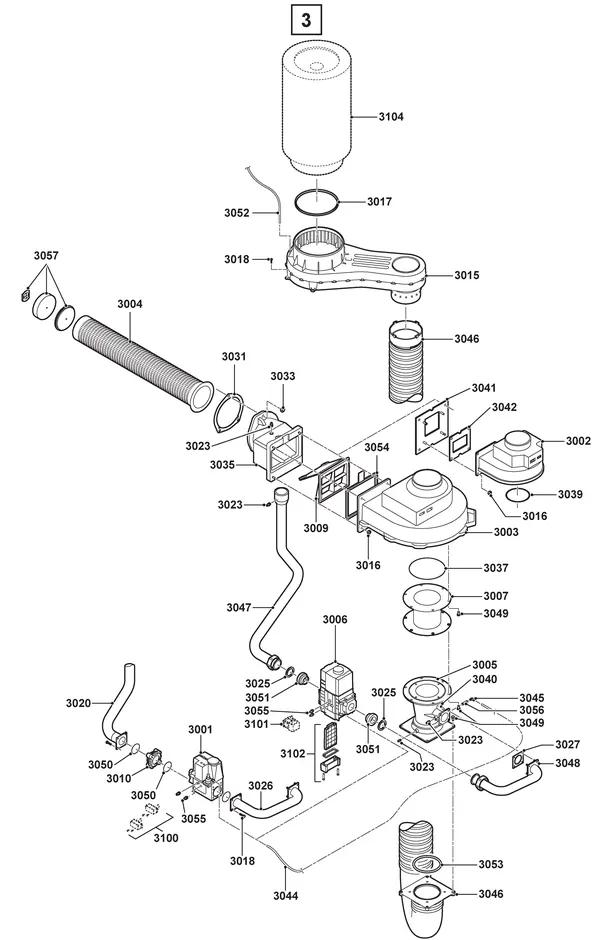 Exploded view Remeha Gas 320/620 Ace: Groep