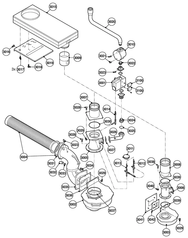 Exploded view Remeha Gas 610 Eco: Gas ventilator