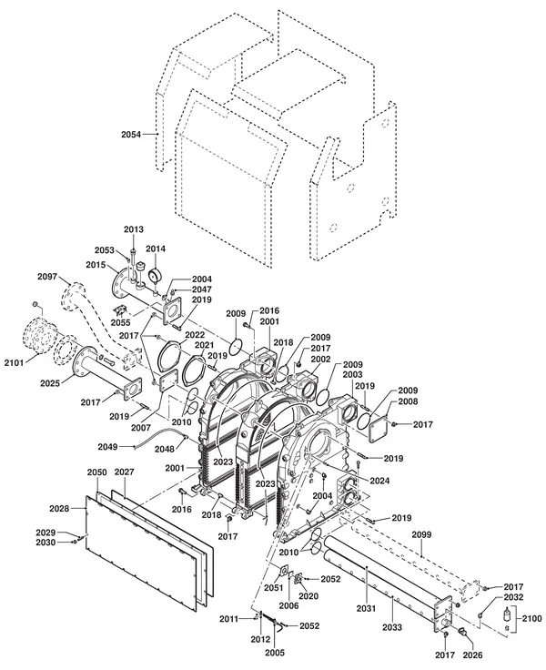Exploded view Remeha Gas 610 Eco Pro: Binnenwerk