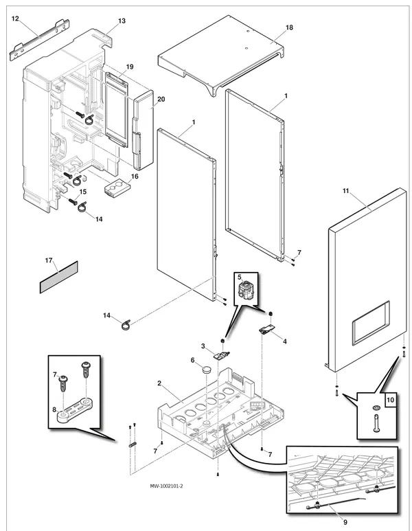 Exploded view Remeha Mercuria Ace: Behuizing