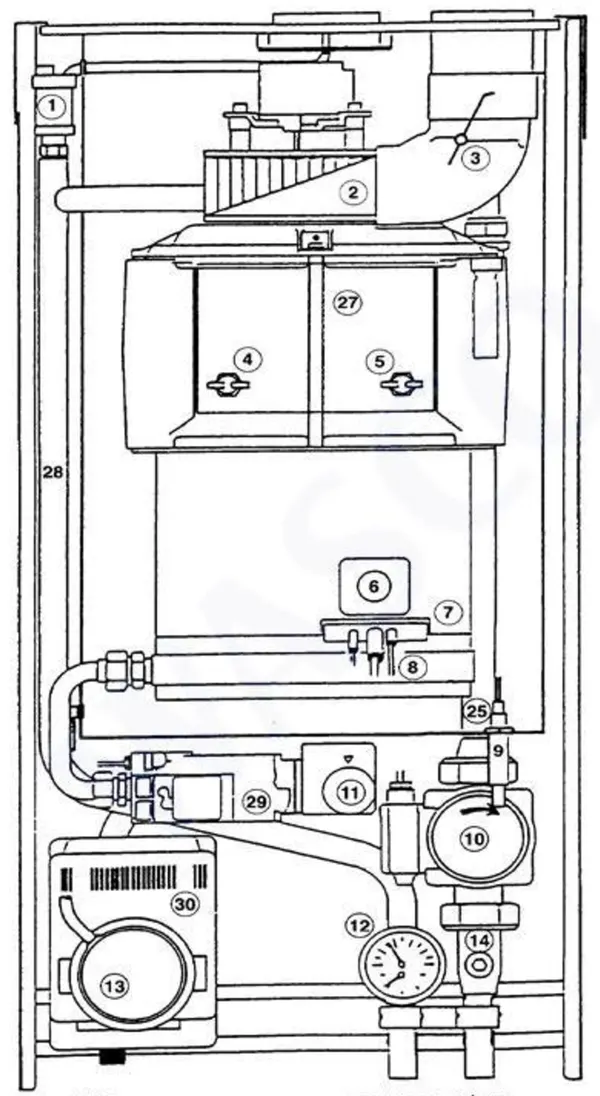 Exploded view Remeha Optimum Solo: Totaaloverzicht