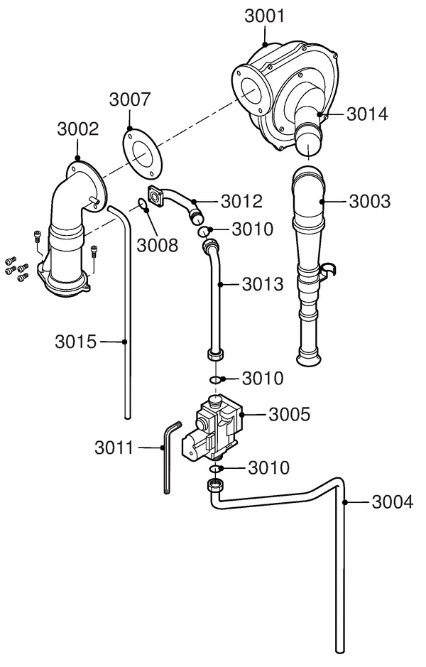 Exploded view Remeha Quinta 28 Combi: Gas ventilator