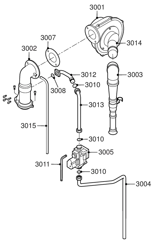 Exploded view Remeha Quinta 30 Solo: Gas ventilator