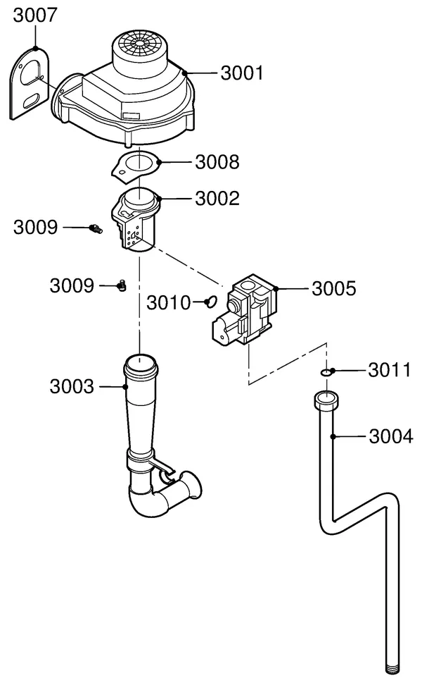 Exploded view Remeha Quinta 65 Solo: Gas ventilator