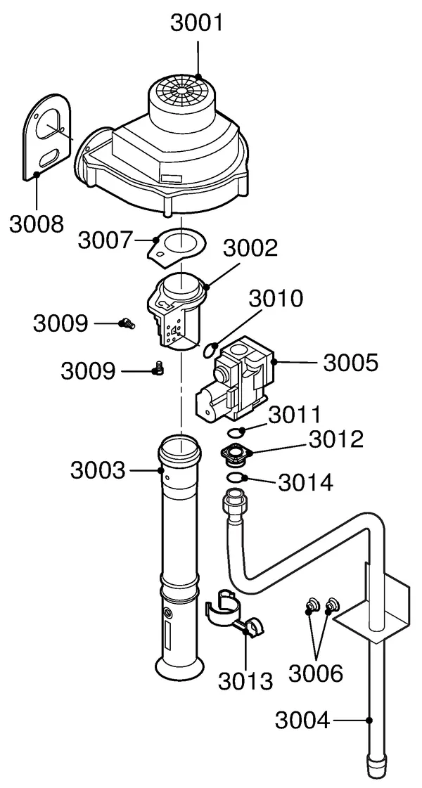 Exploded view Remeha Quinta 85 Solo: Gas ventilator