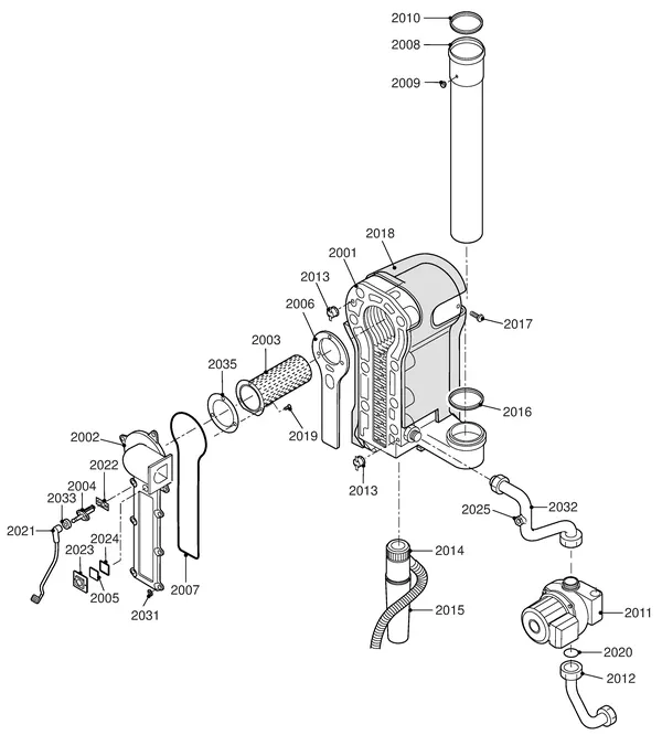 Exploded view Remeha Selecta Plus: Binnenwerk