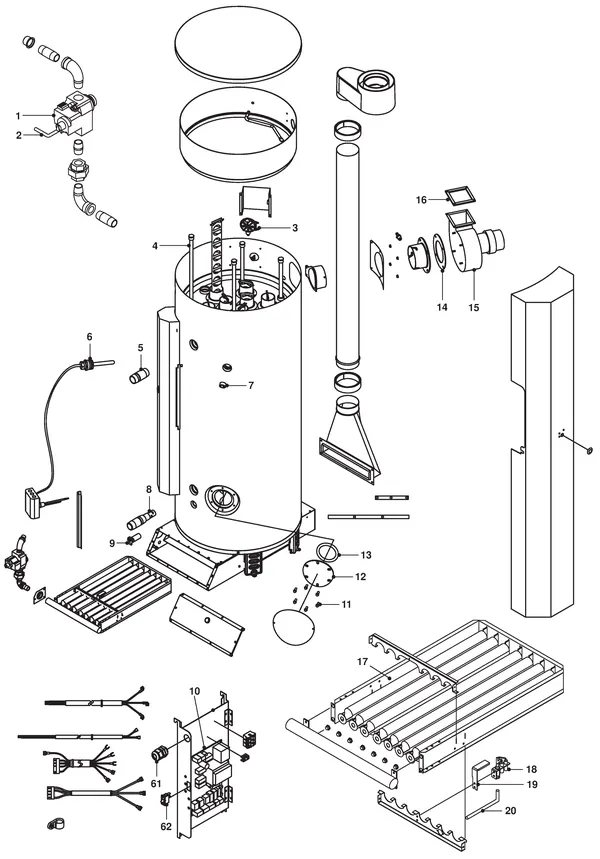 Exploded view Remeha Sentry CSC: Totaaloverzicht