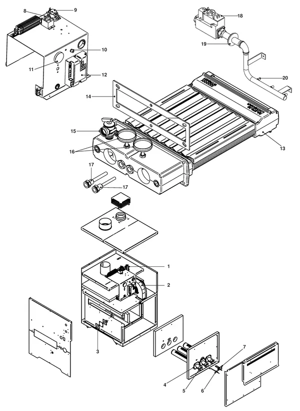 Exploded view Remeha Sentry EWN: Totaaloverzicht