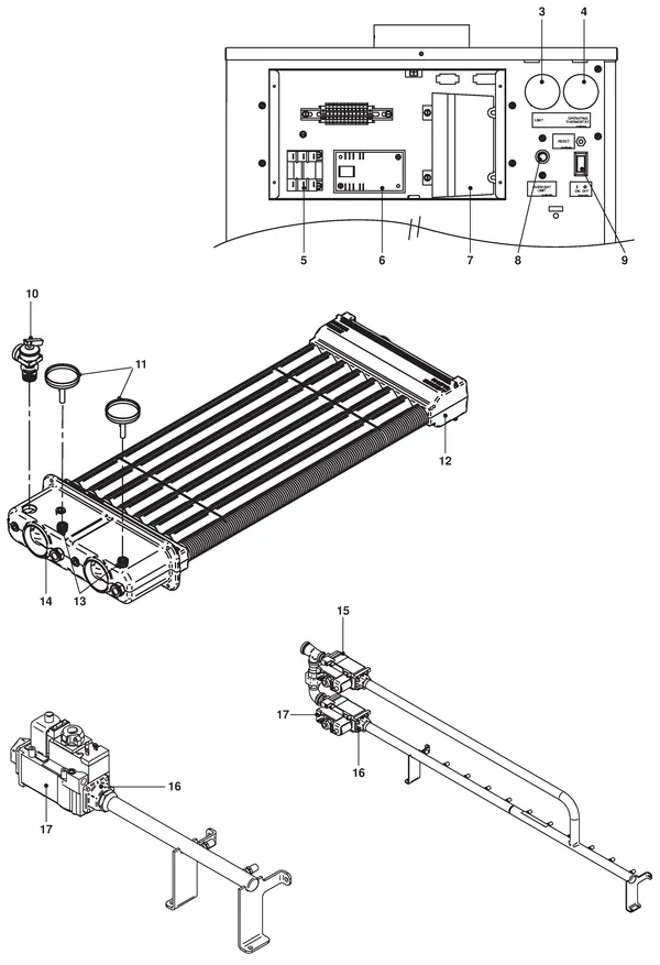 Exploded view Remeha Sentry MCW: Totaaloverzicht