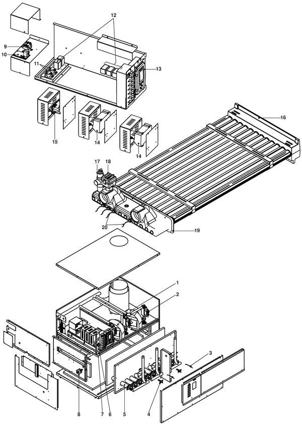 Exploded view Remeha Sentry SLN 245: Totaaloverzicht