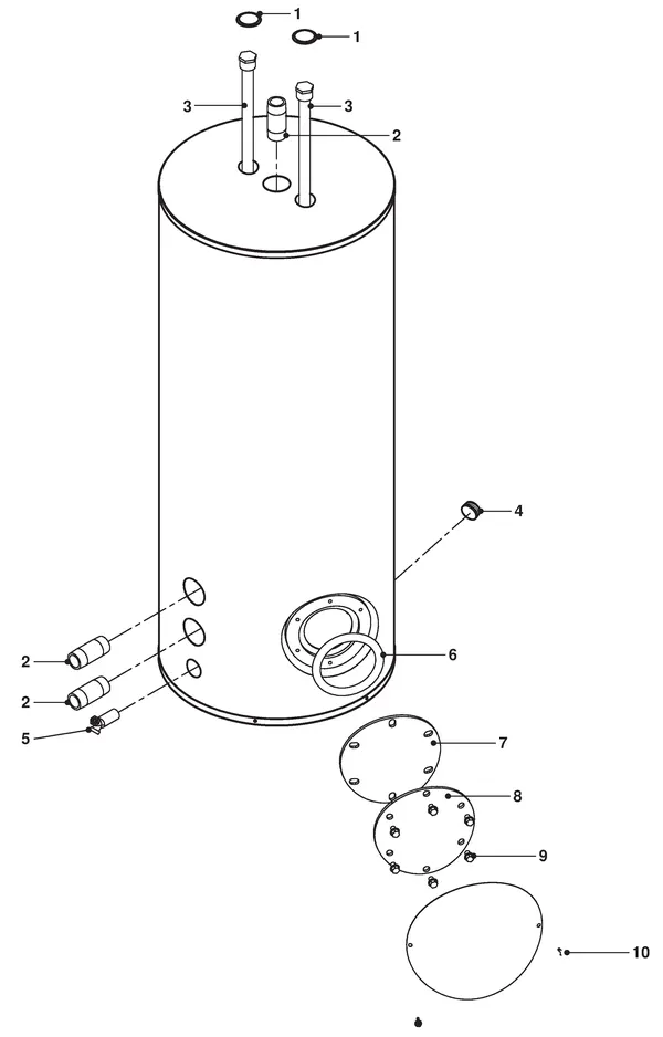 Exploded view Remeha Sentry ST: Totaaloverzicht