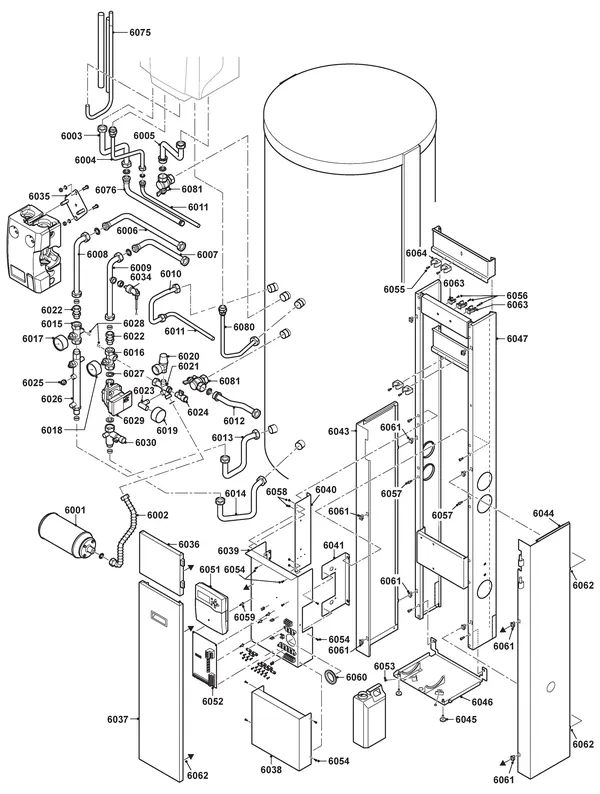 Exploded view Remeha Tzerra HP 390 690: Totaaloverzicht