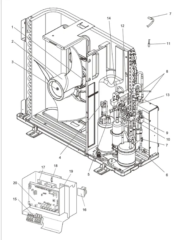 Exploded view Remeha Tzerra Hybrid HP40: Puhz w50vhar2