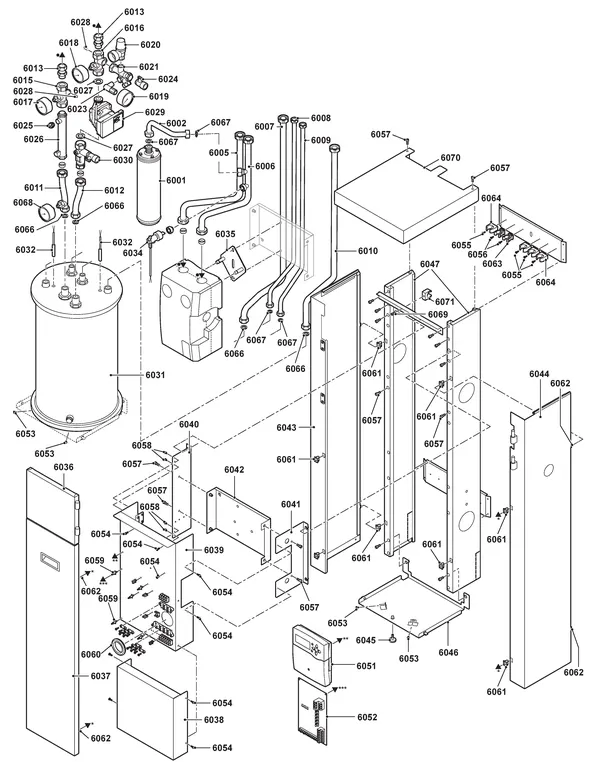 Exploded view Remeha Tzerra Hybrid HP40: Totaaloverzicht